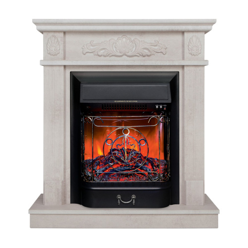 Электрокамин RealFlame Adelaida WT белый камень с очагом Majestic Lux Black