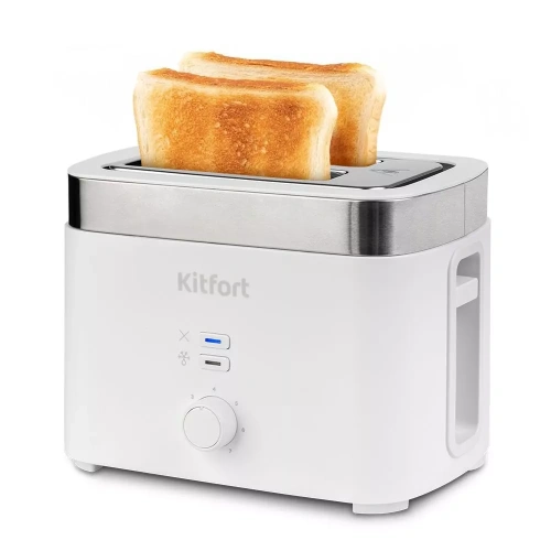 Тостер KitFort КТ-4025 белый/стальной