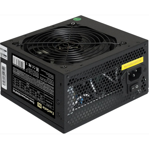 Блок питания ExeGate 600NPXE EX221639RUS-PC 600W (ATX, PPFC, PC, 12cm fan, 24pin, 2x(4+4)pin, 2xPCI-E, 5xSATA, 3xIDE, black)