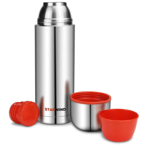 Термос Starwind 20-1000 серебристый/красный