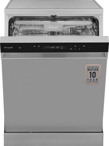 Посудомоечная машина Weissgauff DW 6138 Inverter Touch Inox серый с авто-открыванием и инвертором, 14 комплектов посуды, 9 программ