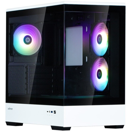 Корпус ZALMAN P30 BW, без БП, боковое окно (закаленное стекло), черно-белый, mATX