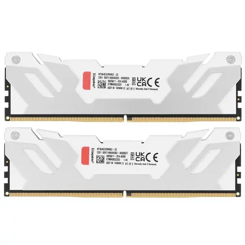 ОЗУ Kingston Fury Renegade KF564C32RWK2-32 DDR5 - 2x 16ГБ 6400МГц, DIMM, White, Ret