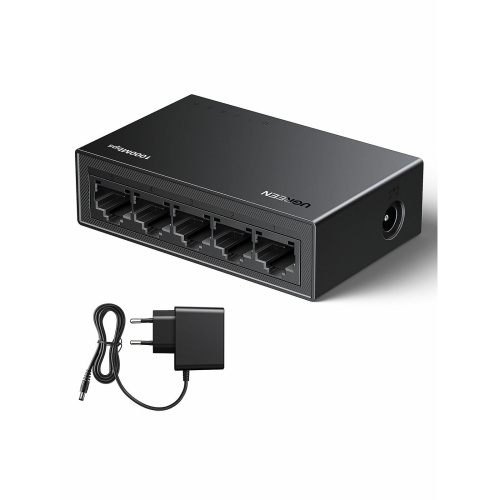 Коммутатор сетевой UGREEN CM833 (35492EU) 5-Port Gigabit Ethernet Switch PC+ABS Housing EU серый