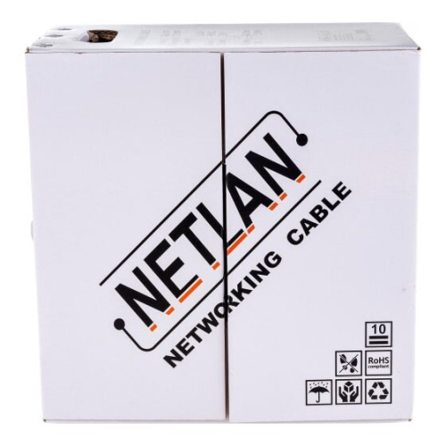Кабель Netlan EC-UU004-5E-PVC-GY U/UTP 4 пары категория 5e внутренний PVC серый 305м