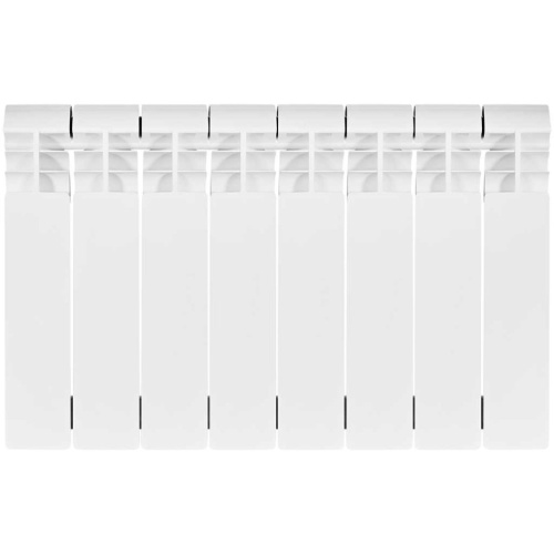 Биметаллический радиатор отопления Stout Vega 350 8 секций боковое подключение белый RAL 9016