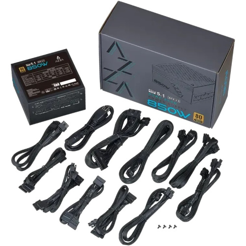 Блок питания Azza PSAZ-850GM Gen.5 (PSAZ-850GM (ATX 3.1)) ATX 850W 80+ gold (20+4pin) APFC 120mm fan Cab Manag RTL