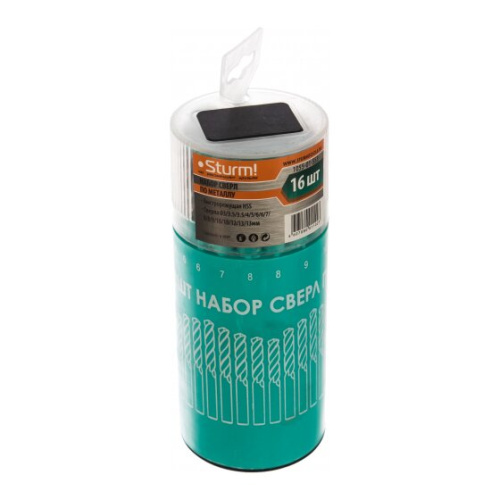 Набор сверл Sturm! 1055-01-SS3 по металлу (16пред.) для дрелей/перфораторов