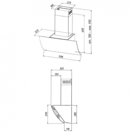 Вытяжка наклонная Akpo WK-11 Clarus черный