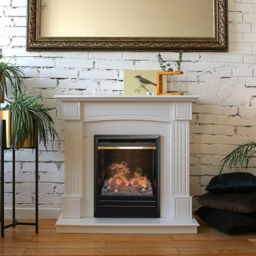 Электрокамин RealFlame Andrea WT фактурный белый с очагом 3D Olympic