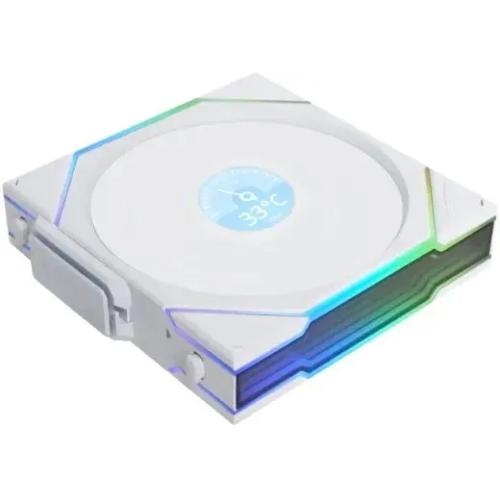 Вентилятор Lian-Li Uni Fan TL Wireless LCD 120 LCD ARGB (G99.12TLLCD1W1W.R0) 120х124x28 белый 4-pin 27дБ Ret