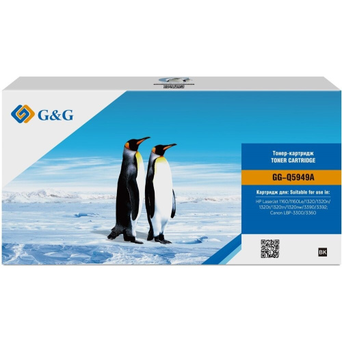 Картридж лазерный G&G GG-Q5949X черный (6000стр.) для HP LJ 1160/1320/3390/3392