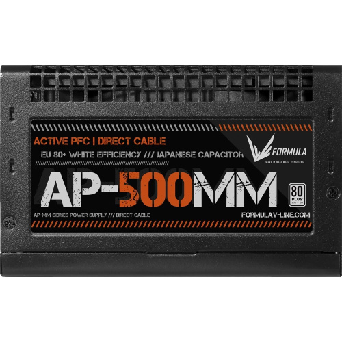 Блок питания Formula AP-500ММ 80 Plus White ATX 500W (20+4pin) APFC 120mm fan 6xSATA RTL