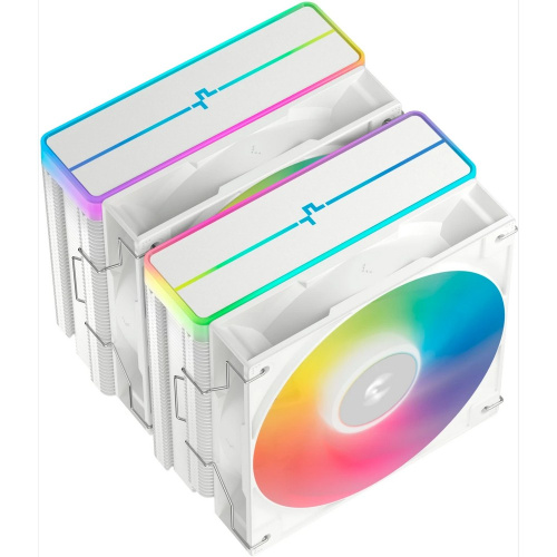 Кулер DEEPCOOL AG620 WH ARGB V2 LGA20XX/1700/1200/115X/AM5/AM4 (TDP 260W, PWM, ARGB Dual Fan 120mm, 6 тепл. трубок, белый) Ret