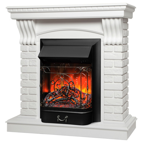 Электрокамин RealFlame Jazz WT белый с очагом Majestic Lux Black