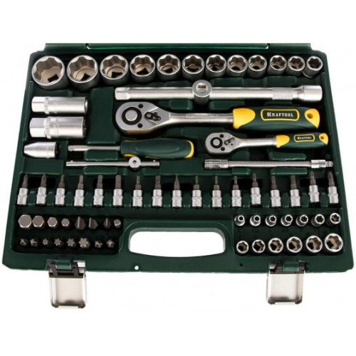 Набор торцовых головок Kraftool Expert Qualitat Super Lock 27887-H82 z02 с присоединит квадратом/82 предмета