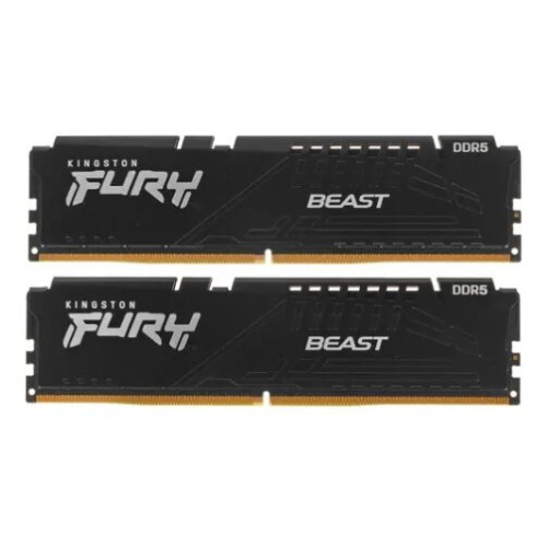 ОЗУ Kingston Fury Beast Black XMP CL40 (KF552C40BBK2-64) DDR5 DIMM 64Gb PC41600, 5200Mhz, (Kit of 2) (retail)