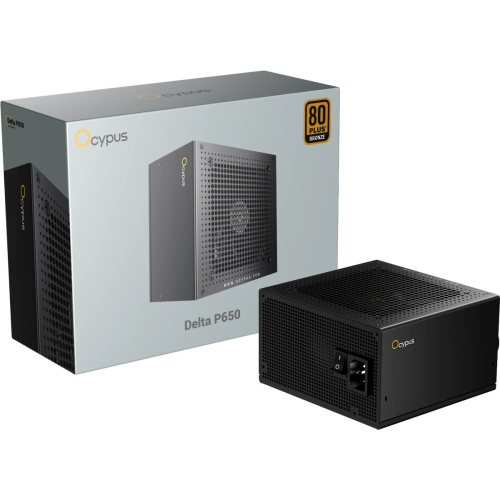 Блок питания Ocypus Delta P650 (Delta-P650-B1FDBK024X-EU) 650W (ATX, 80+ Bronze, APFC, 20+4 pin, 120mm fan, PCI-E 6+2Px3, 8xSATA)