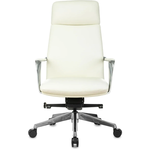 Кресло руководителя Бюрократ Vega белый кожа крестов. алюминий