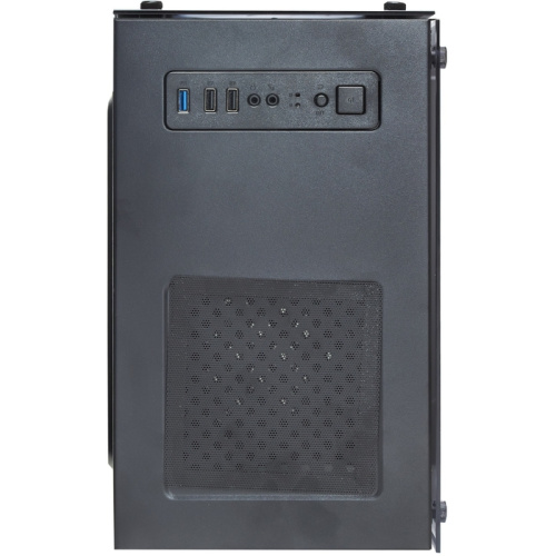 Корпус ExeGate Mistery X2 EX294382RUS Minitower (mATX, без БП, 2*USB+1*USB3.0, аудио, черный, 4 вент. 12см с RGB подсветкой)