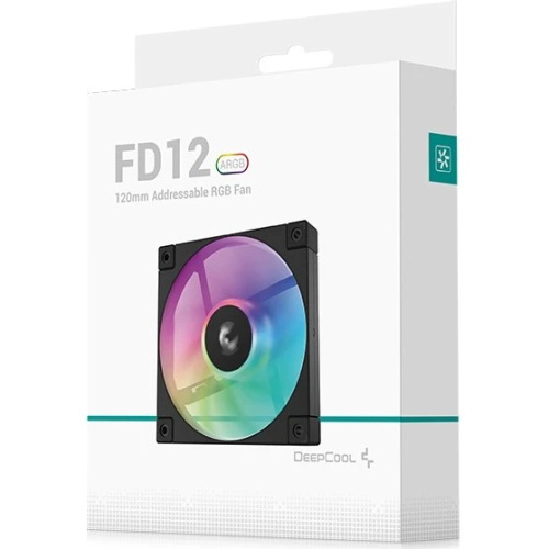 Вентилятор DEEPCOOL FD12 ARGB 120x120x25мм (PWM, ARGB, черный, 400-2050об/мин) Color BOX