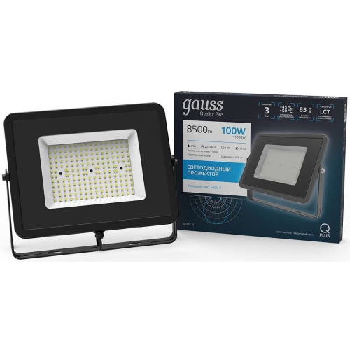 Прожектор уличный Gauss Qplus 690511100 светодиодный 100Вт корп.алюм.серый