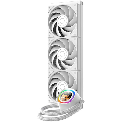 СВО ID-COOLING FX360 LCD PE White LGA1851/1700/1200/115X/AM4/AM5 (TDP 350W, ARGB Pump, LCD Display, PWM, Triple Fan)