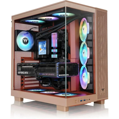 Корпус Thermaltake View 380 XL TG ARGB (CA-11E-00MGWN-00) Gravel Sand коричневый без БП E-ATX 2x120mm 2xUSB3.0 audio bott PSU