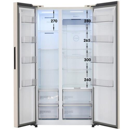 Холодильник Side by Side   Midea MDRS791MIE33 бежевый