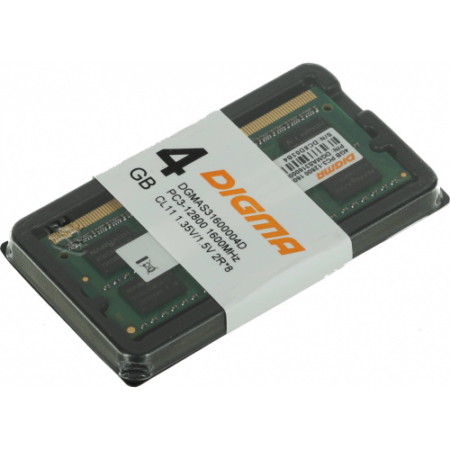 ОЗУ Память DDR3 4Gb 1600MHz Digma DGMAS31600004D RTL PC3-12800 CL11 SO-DIMM 204-pin 1.5В dual rank