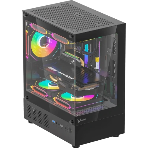 Корпус Formula Crystal Z1CM черный без БП mATX 5x120mm 1xUSB3.0 audio bott PSU