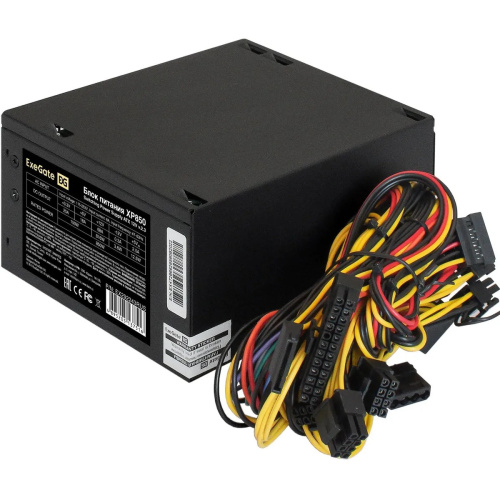 Блок питания ExeGate XP850 EX292243RUS-PC 850W (ATX, PC, 12cm fan, 24pin, 2x(4+4)pin, 2xPCI-E, 5xSATA, 3xIDE, black, кабель 220V в комплекте)
