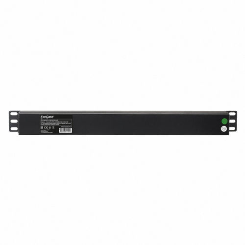 Блок розеток ExeGate ServerPro PDU-19H806 Al-8S-C14-3CU-SW (EX280845RUS) 19", 1U, Алюминий, 8 Schuko, кабель с вилкой C14 VDE-250V-10A-3*1.0mm2
