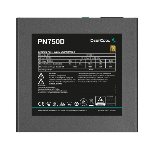 Блоки питания DeepCool PN750D (R-PN750D-FC0B-EU-V2) 750W (120mm, APFC, 80Plus Gold)