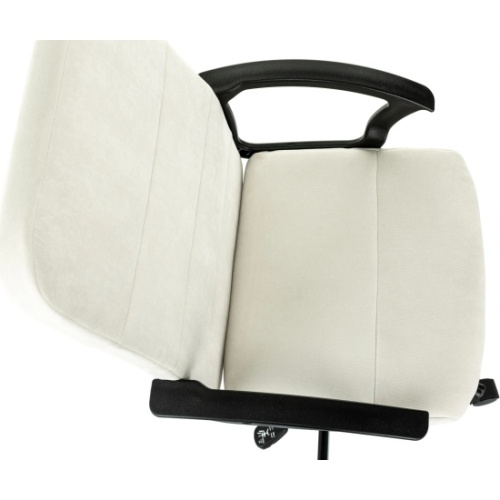 Кресло Бюрократ Triest Fabric-VELV20 молочный Velvet 20 крестов. металл черный