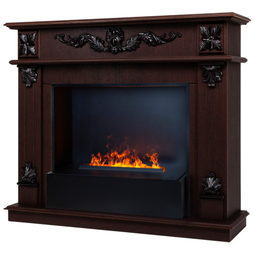 Электрокамин RealFlame Philadelphia 25,5/26 DN орех с очагом 3D Cassette 630 Black Panel