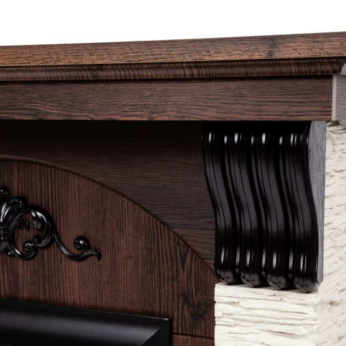 Электрокамин RealFlame Corfino NT орех с очагом Majestic Lux Black RC