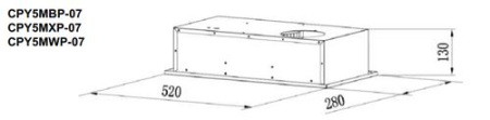 Вытяжка полновстраиваемая Candy CPY5MXP-07 серебристый/серебристый