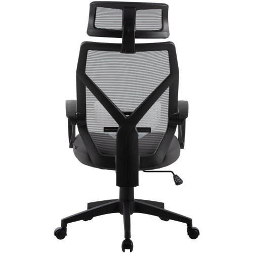 Кресло Cactus CS-MC414-GY черный/серый сетка/ткань с подголов. крестов. пластик