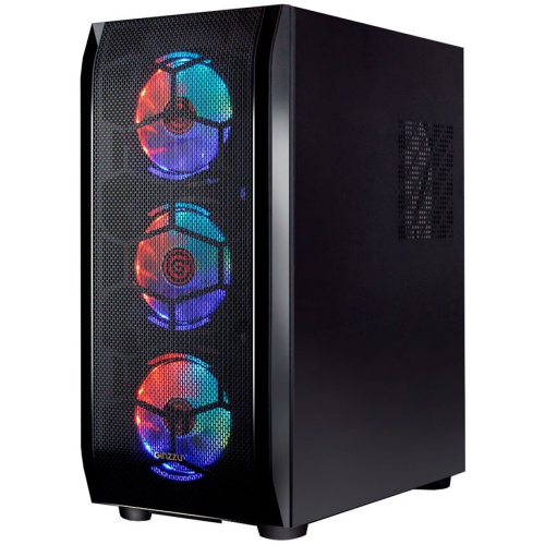 Корпус Ginzzu GL300 Fan 12cm RGB*4 USB3.0 Window