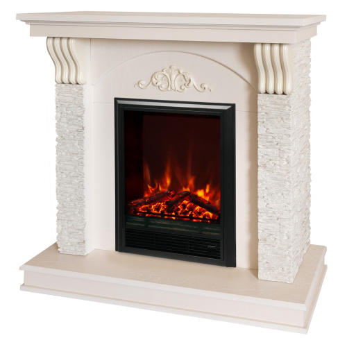 Электрокамин RealFlame Corfino WT айвори с очагом Eugene