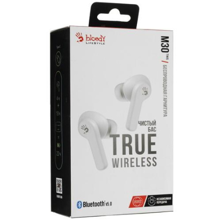 Наушники TWS A4Tech Bloody M30 белый