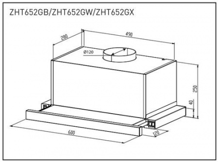 Вытяжка телескопическая ZUGEL ZHT652GW белый/белый