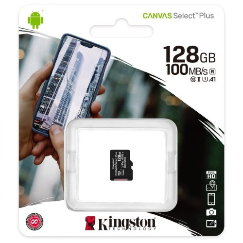 Карта памяти Kingston SDCS2/128GBSP microSDXC Canvas Select Plus без адаптера