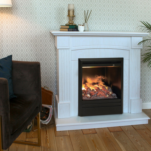 Электрокамин RealFlame Andrea WT фактурный белый с очагом 3D Olympic