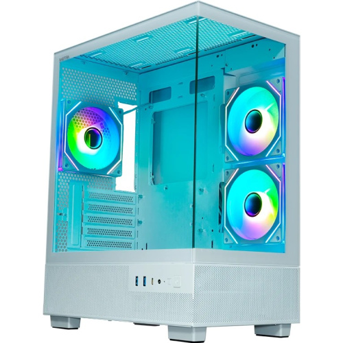 Корпус XASTRA Q400M 3ARGB-C6-UC White (Q400M-3FM12A-C6-UC-WH) mATX/Aquarium/Screewless/ 3x120mm ARGB PWM FM fans/Argb+PWM HUB 6port/ Type-C