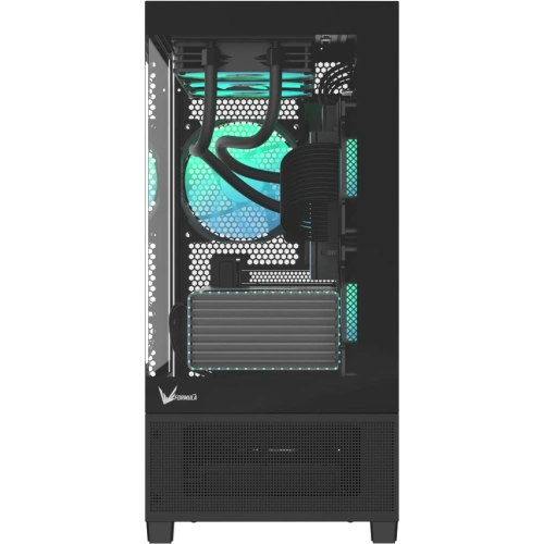 Корпус Formula V Line Crystal E1M Black, MATX, USB3.0*2, Switch Display Panel