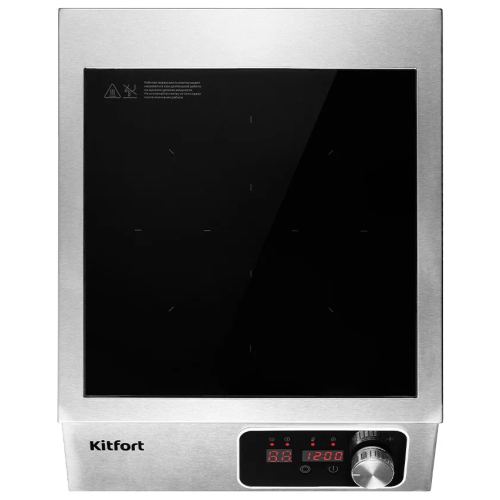 Плита настольная Kitfort КТ-143 серебристый/черный стеклокерамика