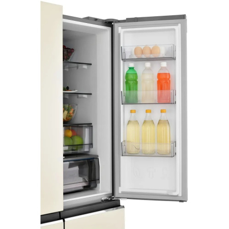 Холодильник ZUGEL ZRCD430С бежевое стекло