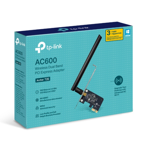 Сетевой адаптер TP-Link (Archer T2E) AC600/PCI Express/WiFi (ант.внеш.съем) 1ант.